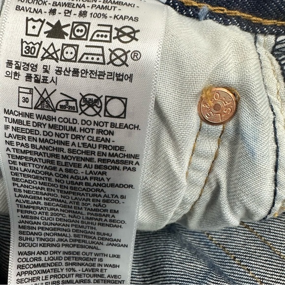 Levi’s Men’s Size 34 x 31 Classic 501 Button Fly Straight Leg Dark Wash Jeans - Picture 13 of 15